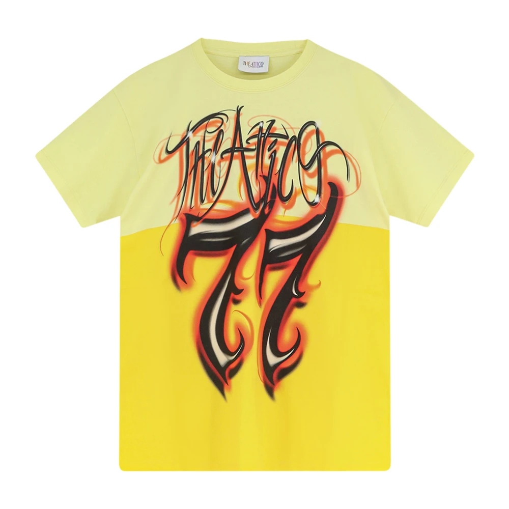 The Attico Women's Multicolor T-Shirts, S, Logo-Print T-Shirt