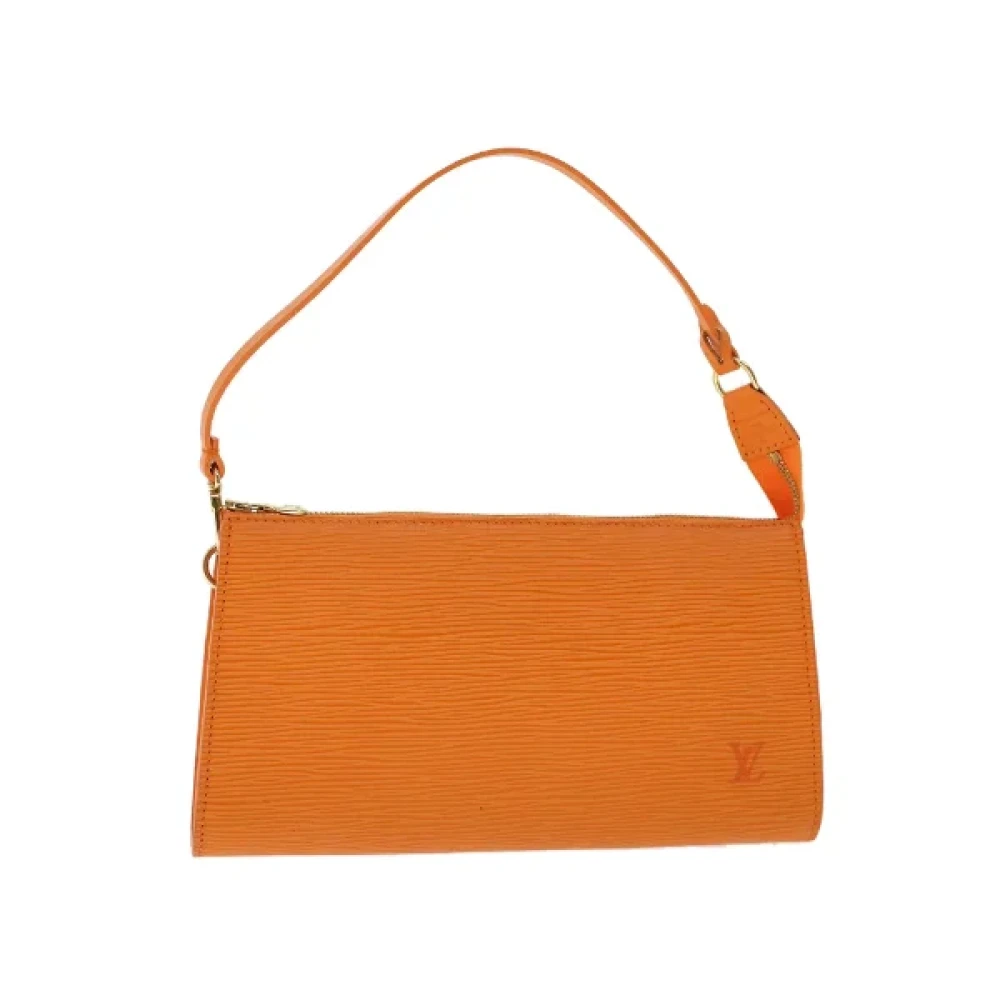 Louis Vuitton Vintage Tweedehands Oranje Epi Leren Accessoire Tas Orange Dames