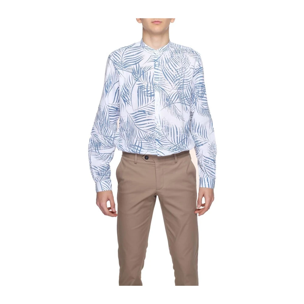 Antony Morato Linnen lange mouwen overhemd Lente Zomer Collectie Blue Heren