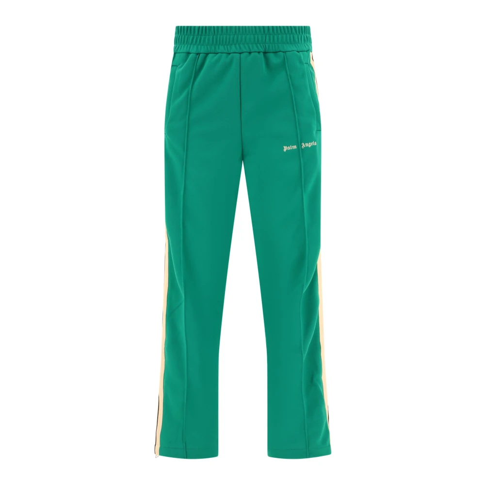 Palm Angels Groene broek met zijstreep details Green Heren