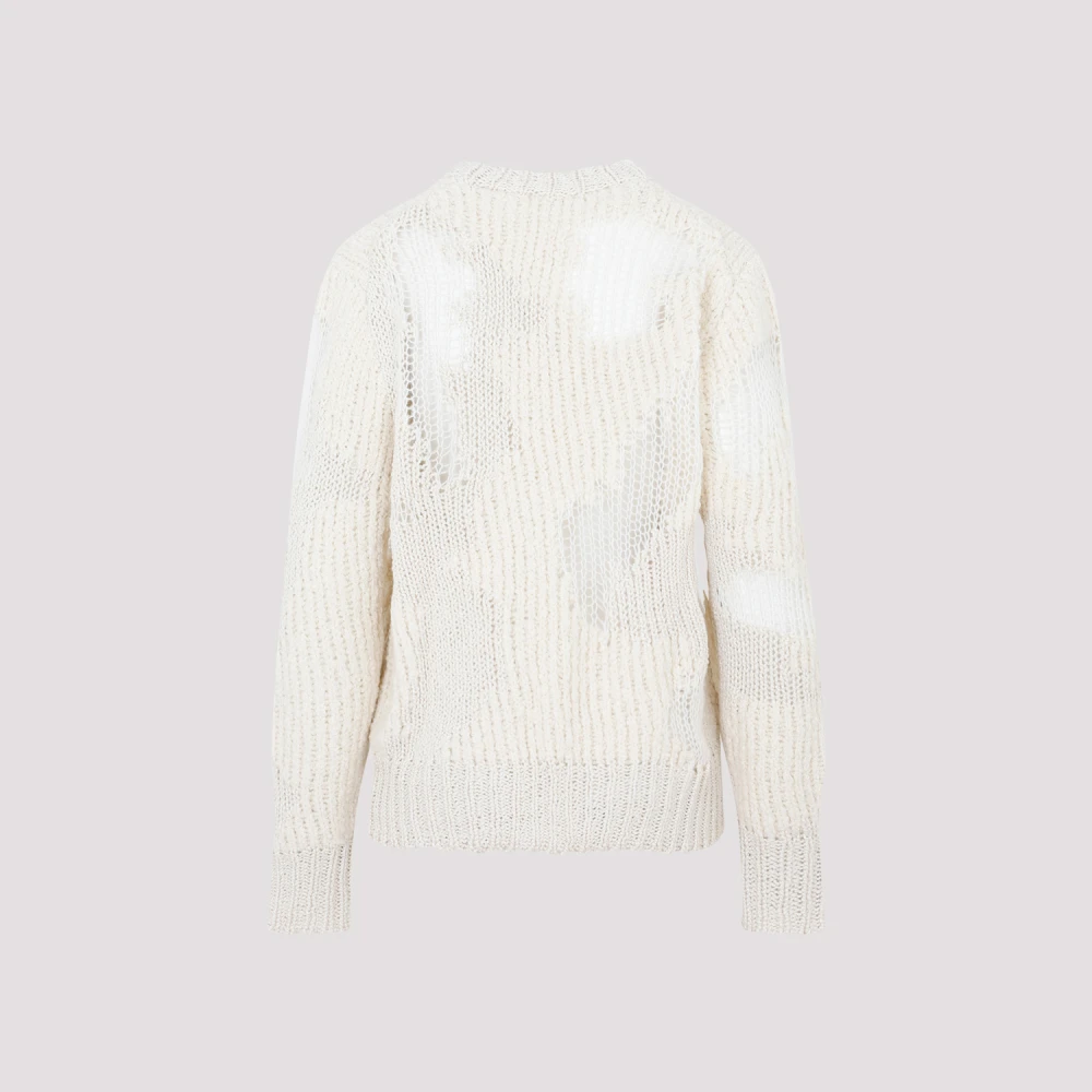 Chloé Witte Wollen Blend Sweater Distressed White Dames