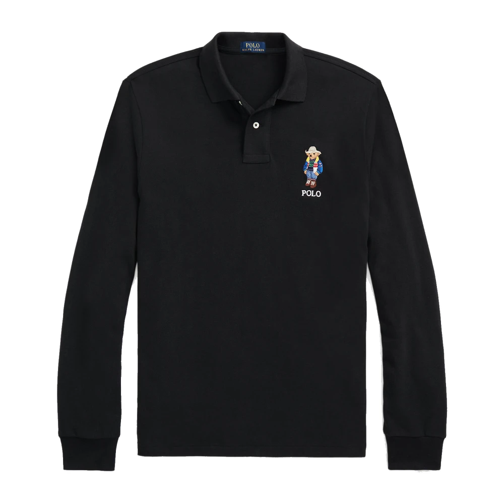 Polo Ralph Lauren Ikonisk Polo Bear Långärmad Piké Black, Herr