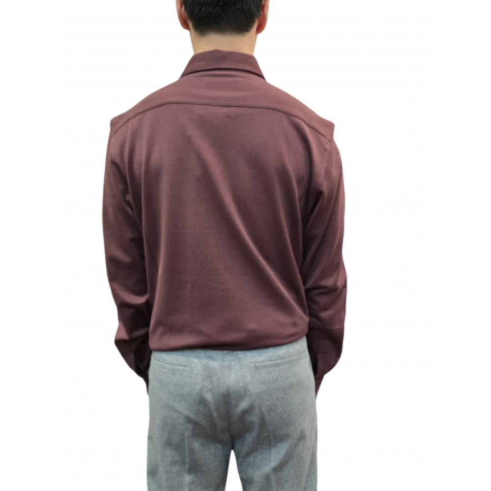 Paul Smith Jersey katoenen overhemd in wijnrood Purple Heren