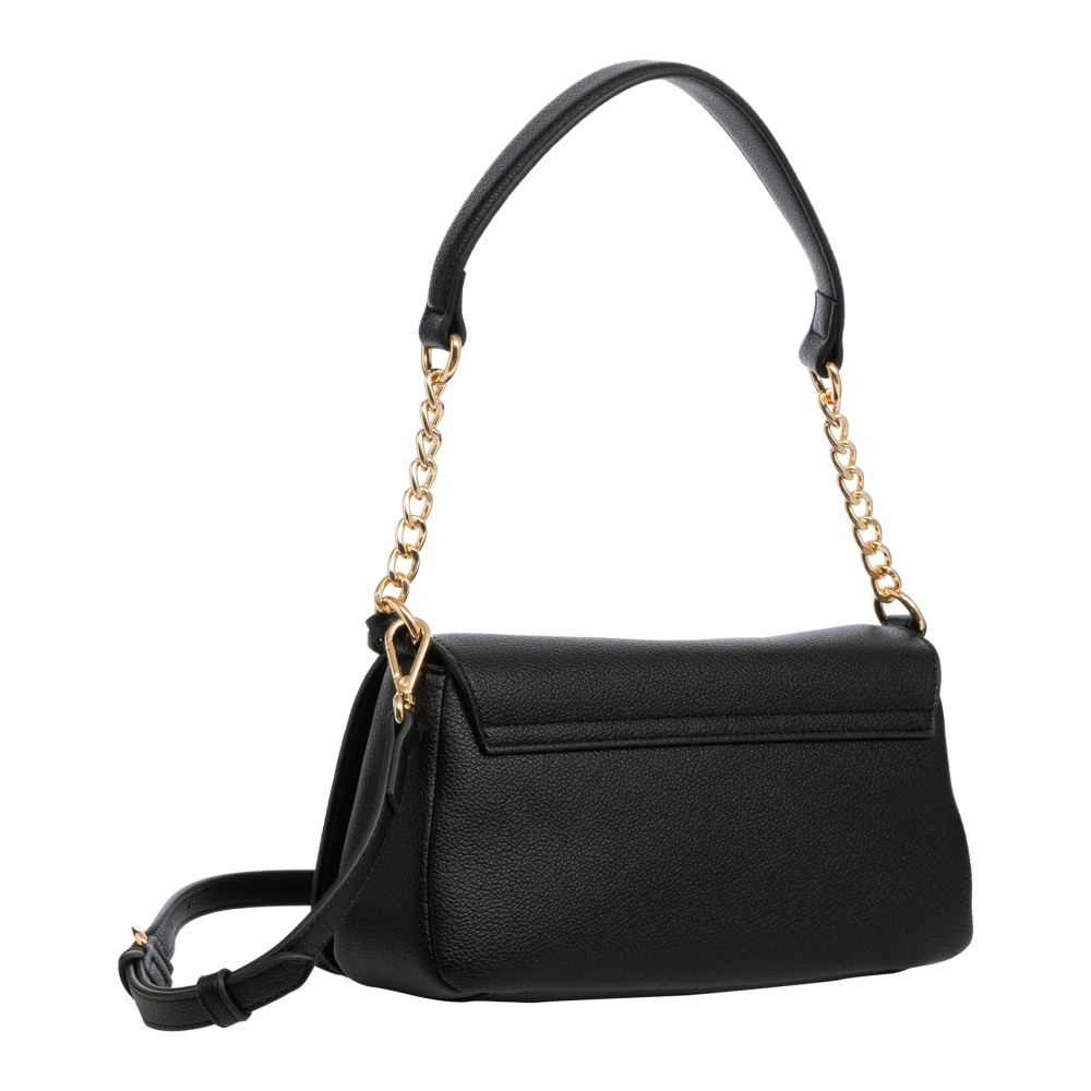 Love Moschino Logo Charm Handtas met Verstelbare Band Black Dames
