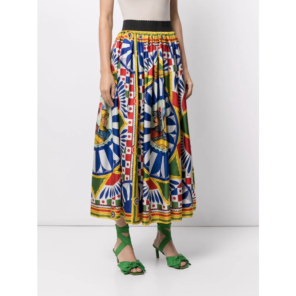 Dolce & Gabbana Geometrische Print Zijden Rok Multicolor Dames
