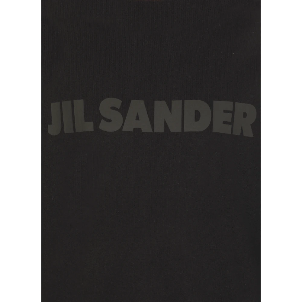 Jil Sander Zwart Katoenen Crew Neck T-shirt Black Heren