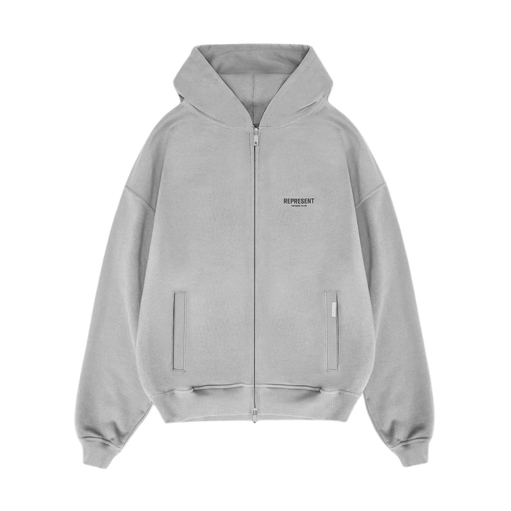 Represent Logo Hoodie Gray Heren