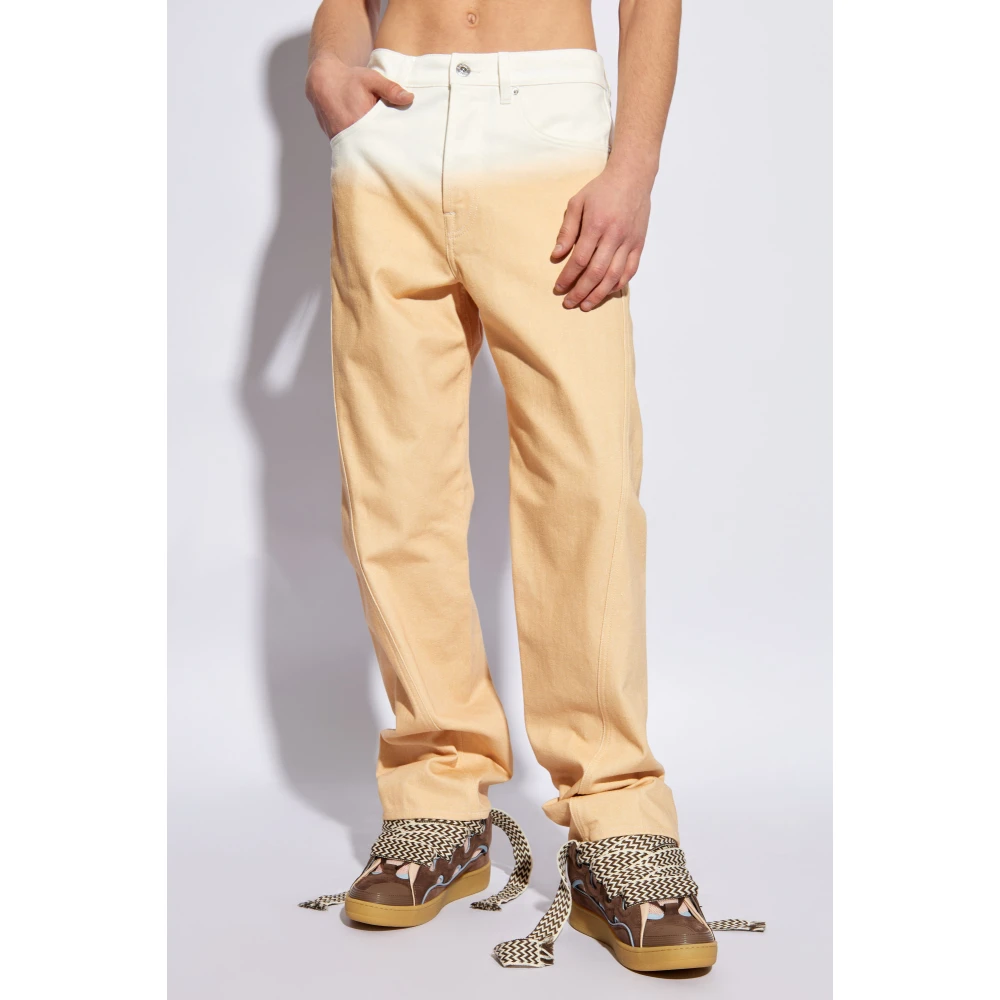 Lanvin Jeans met rechte pijpen Beige Heren