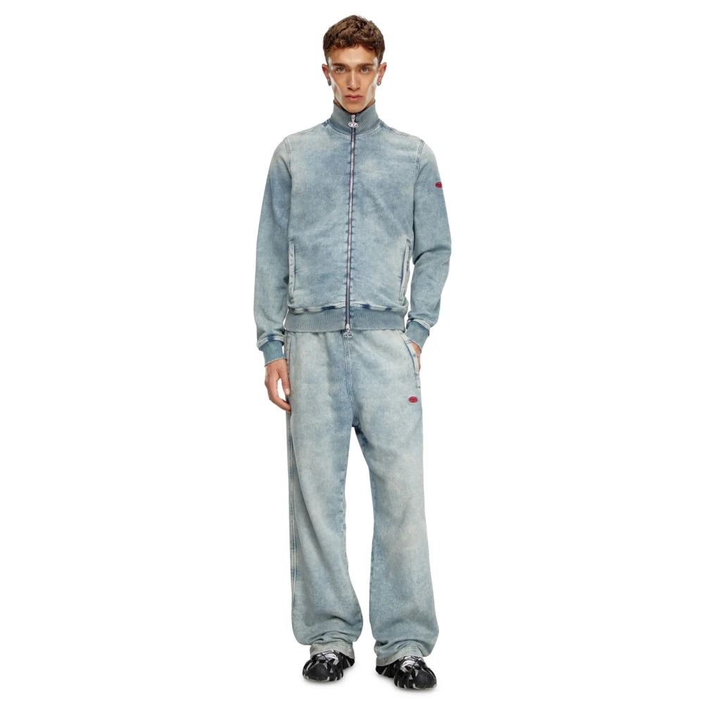 Diesel Track Denim Joggers met Genderless Attitude Blue Heren