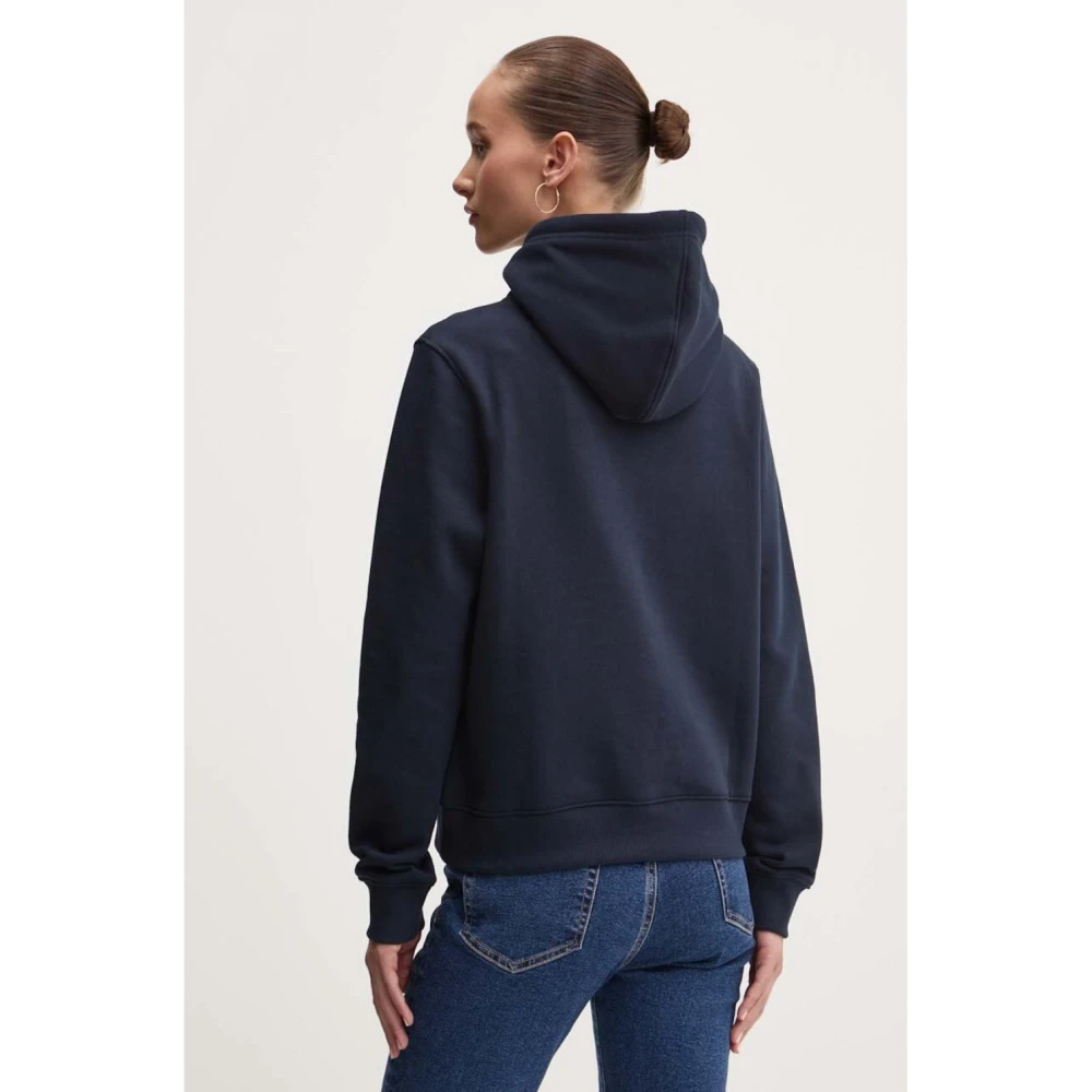 Guess Blauwe hoodie met geborduurd logo Blue Dames