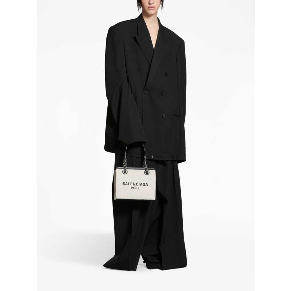 Balenciaga Duty Free Kleine Canvas Tote Tas Beige Dames