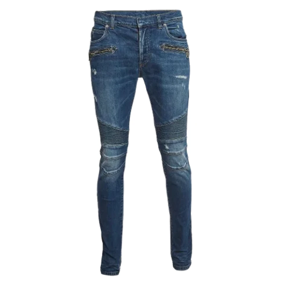 Balmain Pre-owned Denim jeans Blue Heren