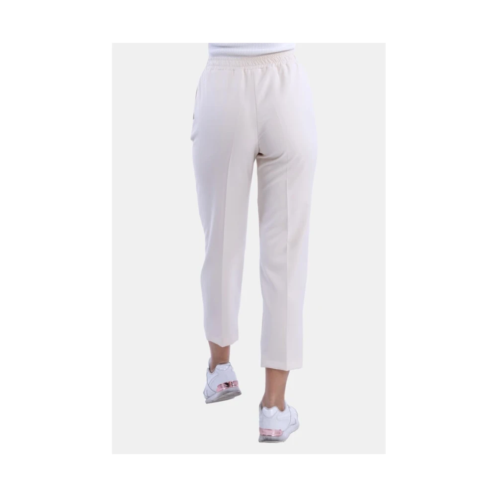 Fracomina Jogger-stijl Hoge Taille Broek White Dames