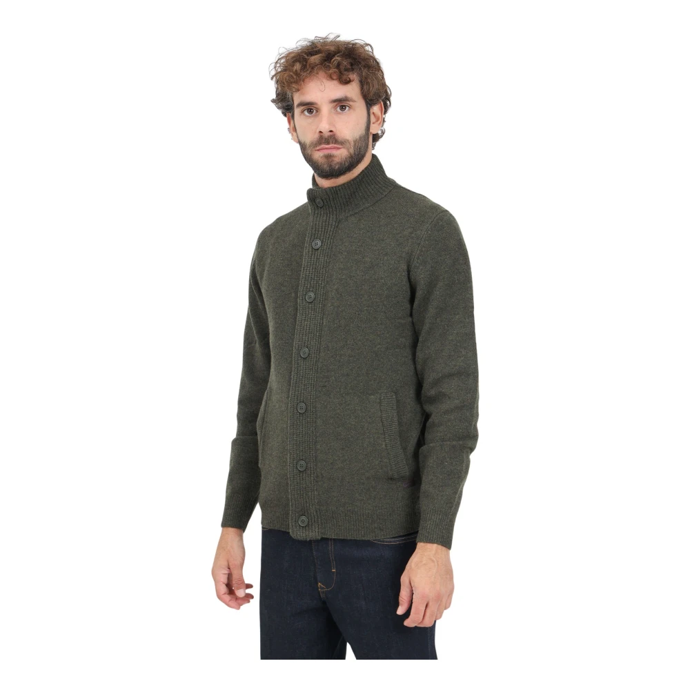 Barbour Groene Cardigan met Elleboogstukken Green Heren