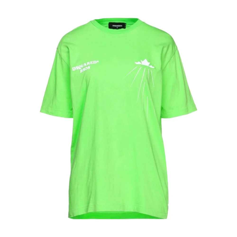 Dsquared2 Logo Katoenen T-shirt Korte Mouw Green Heren