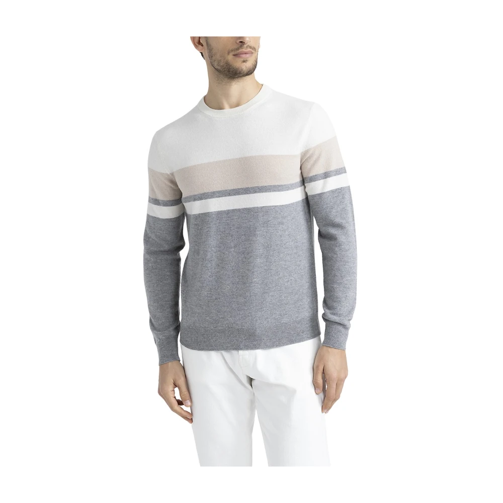 PESERICO Wol en kasjmier ronde hals trui Multicolor Heren