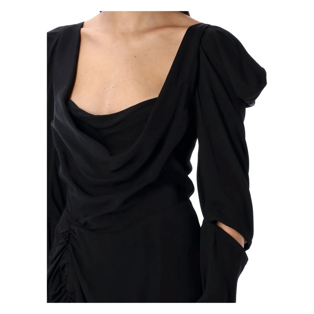 Vivienne Westwood Zwarte Panther Jurk Lange Mouwen Elegant Black Dames