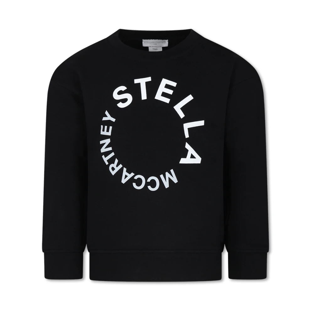 Stella Mccartney Unisex Kids Black Kids Sweatshirts, 3 Y, Cotton Sweatshirt With Circular Logo