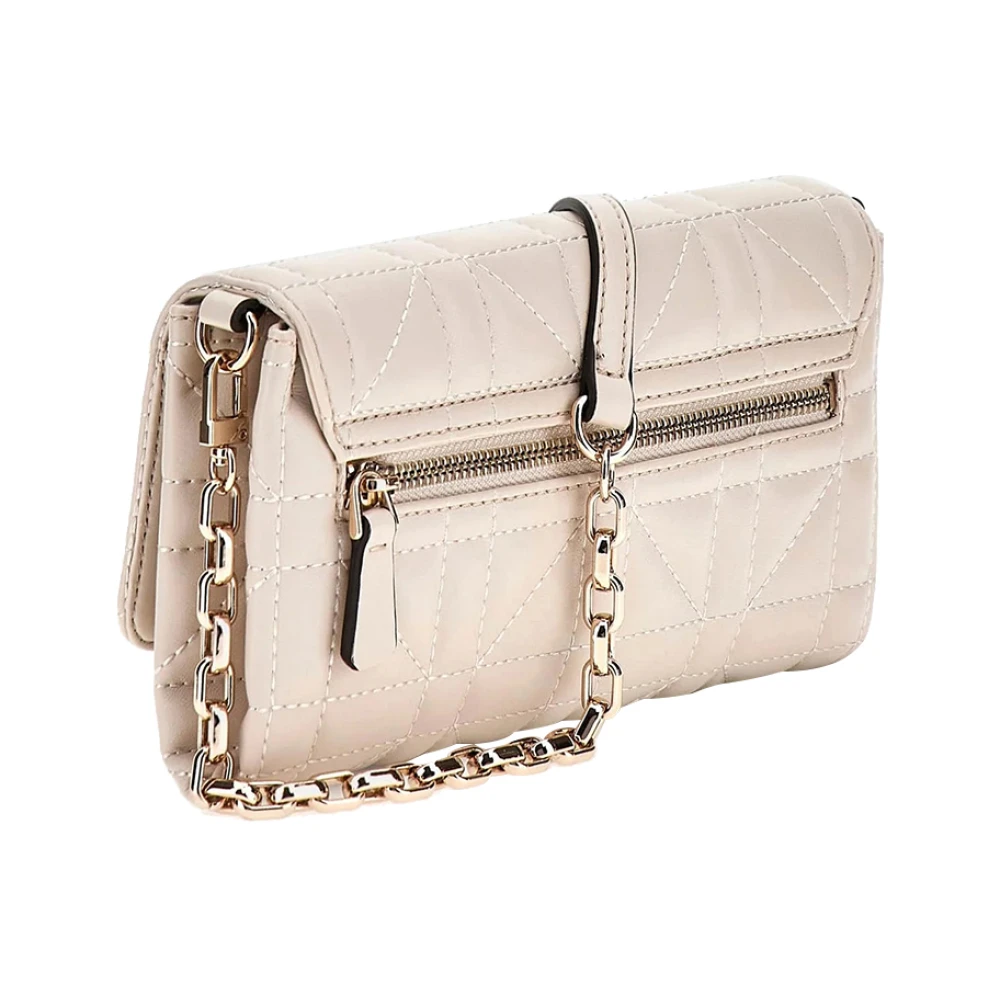 Guess Elegante Beige Schoudertas met Gouden Details Gray Dames