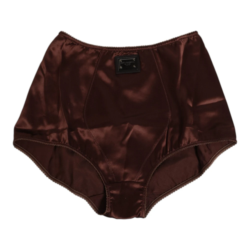 Dolce & Gabbana Women's Brown Underpants, S, Silk Stretch High Waist Girdle