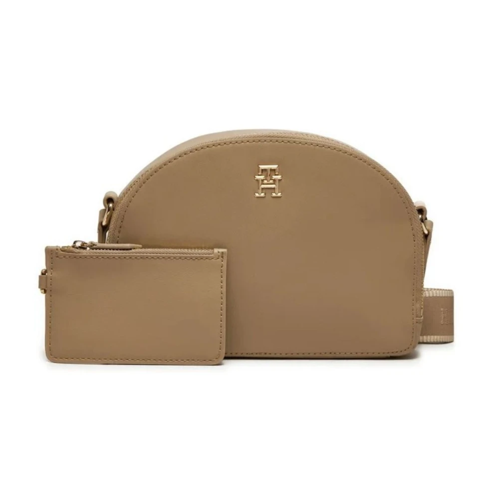 Tommy Hilfiger Maan Crossover Tas voor Vrouwen Beige Dames