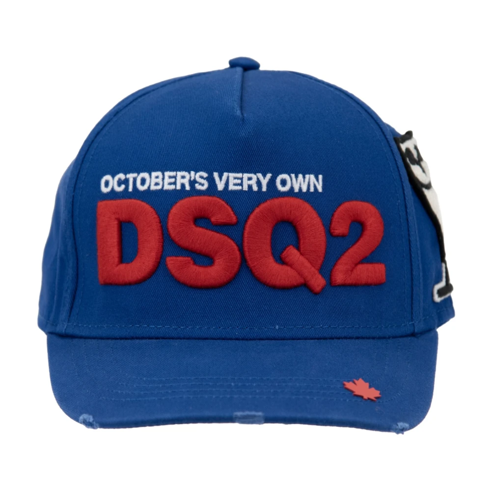 Dsquared2 Geborduurde baseballpet met gesp Blue Unisex