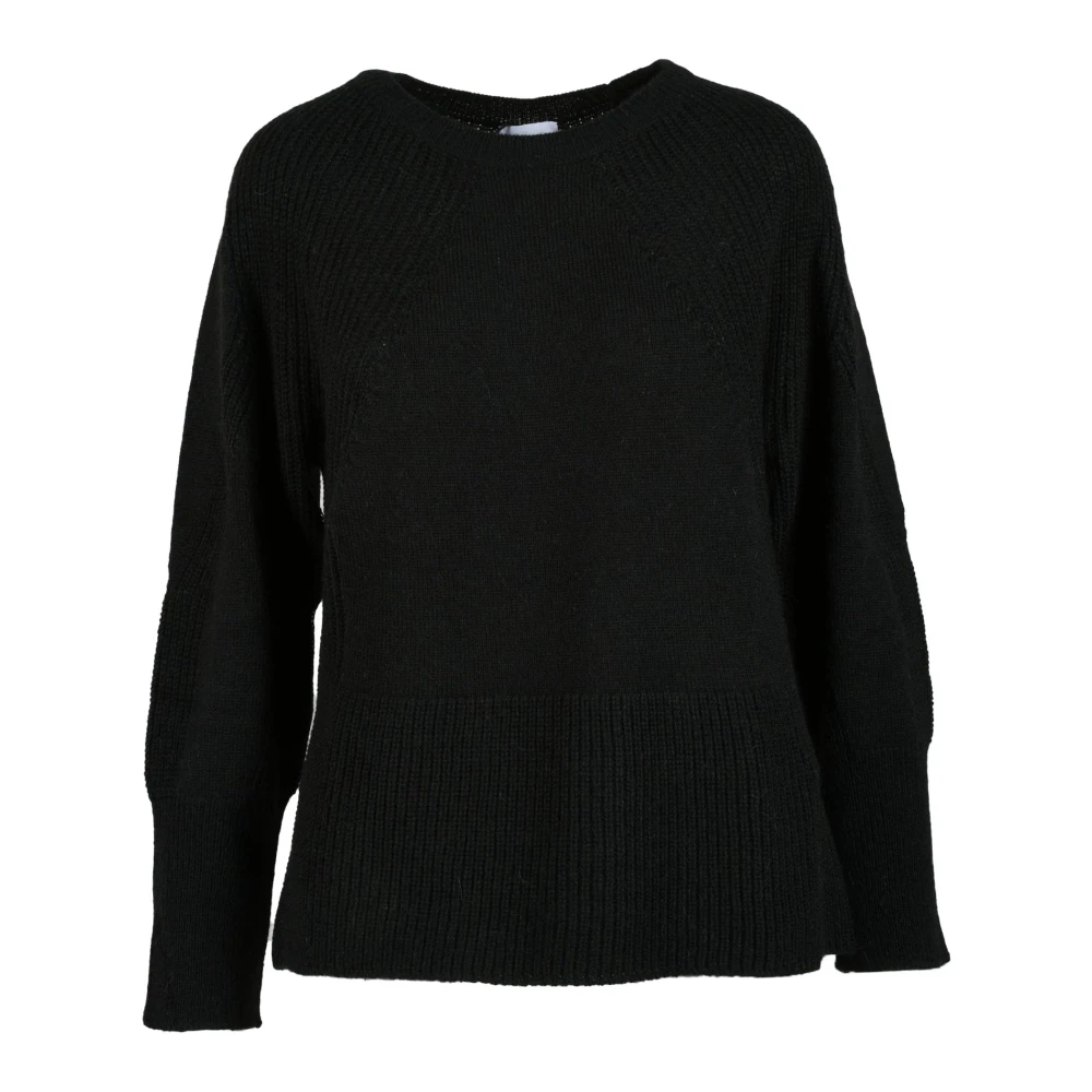 Marella Zachte Gebreide Alpaca Wol Trui Black Dames