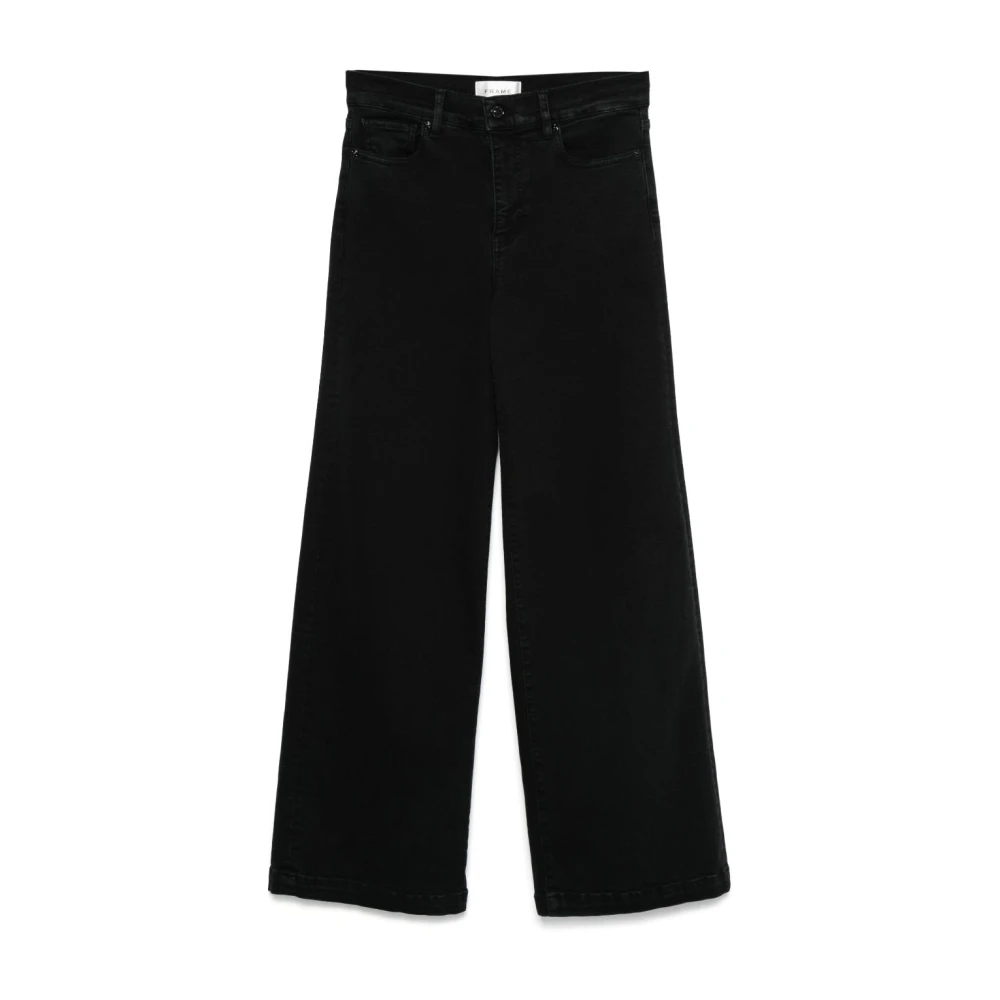 Frame Slim Palazzo Broek Black Dames