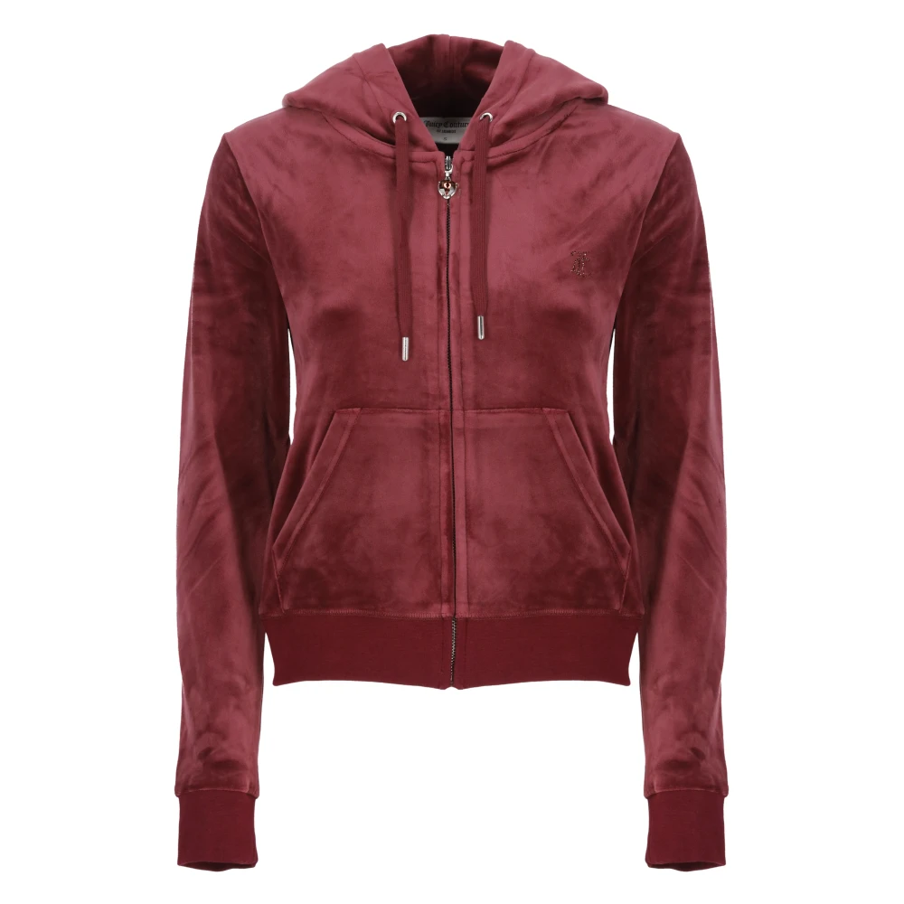 Juicy Couture Bordeaux hoodie met trekkoorden en strass Red Dames