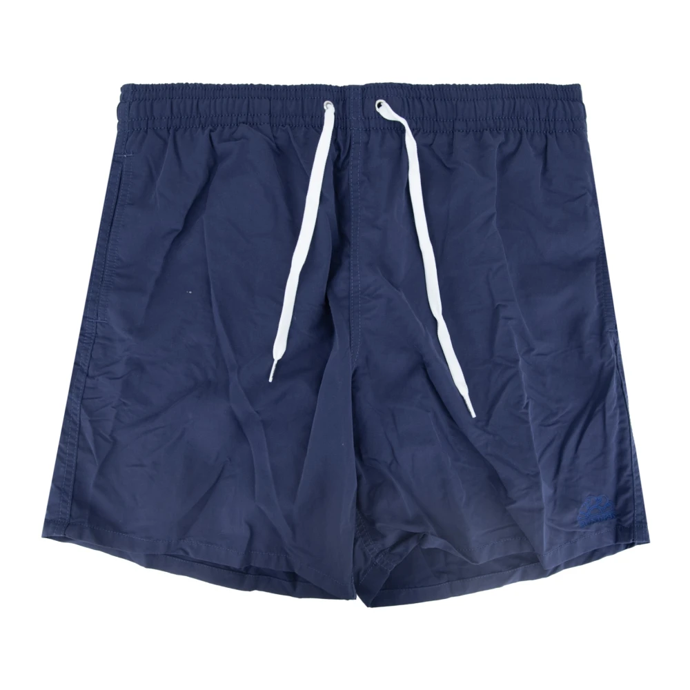 Sundek Men's Blue Beachwear,, Lace-Up Swim Shorts Extra Large