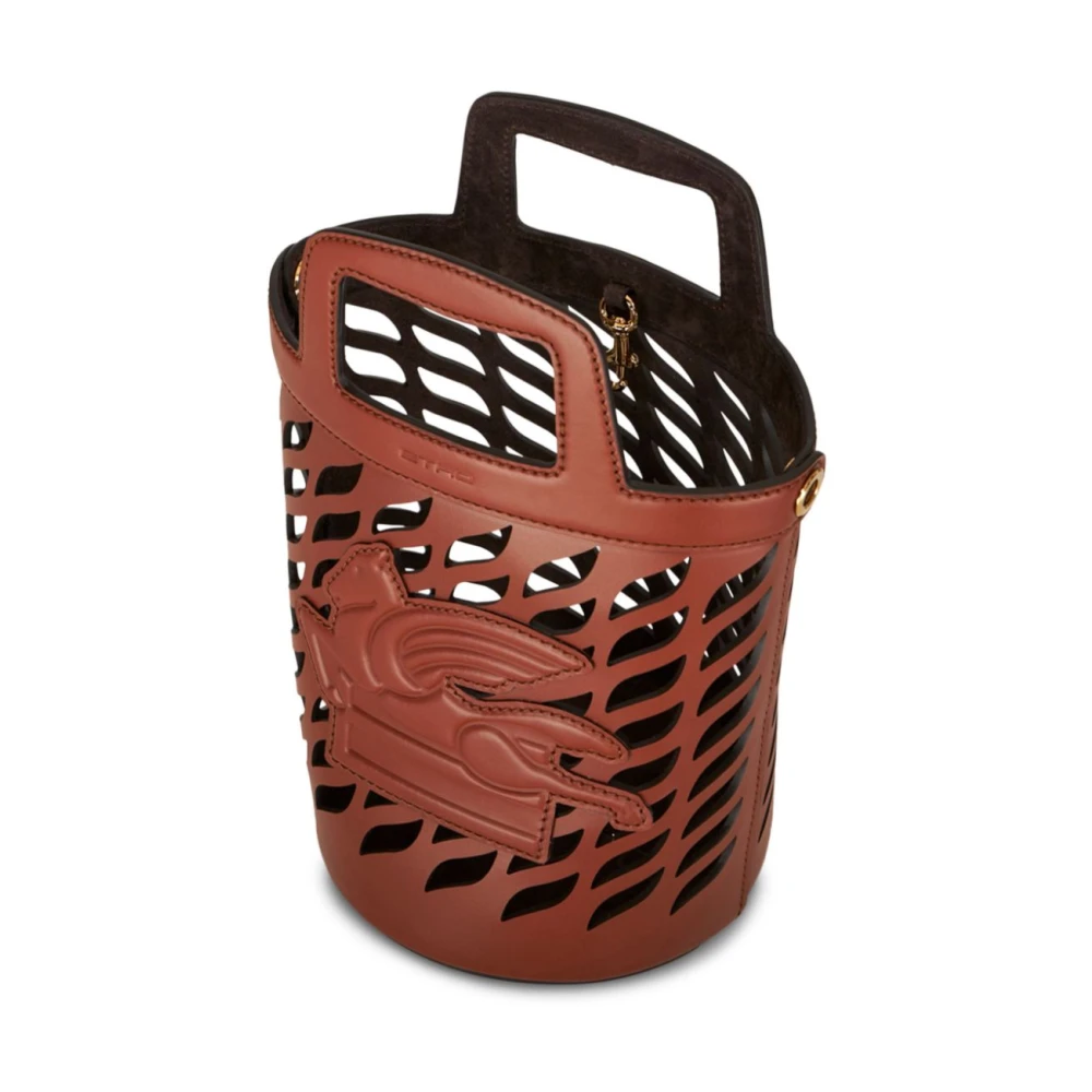 ETRO Coffa Leren Bucket Tas Brown Dames