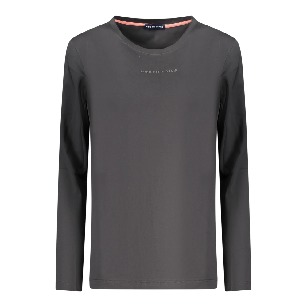 North Sails Women's Black Long Sleeve T-Shirts, S, Long-Sleeved T-Shirt With Raised Logo