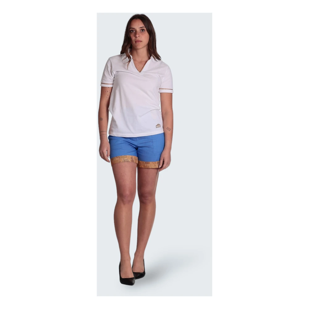 Alviero Martini 1a Classe Geo Classic Polo Shirt White Dames