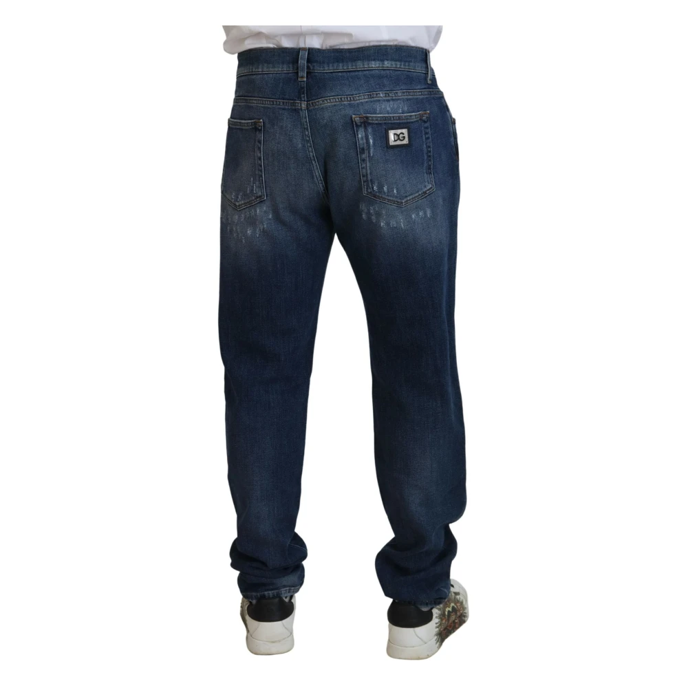 Dolce & Gabbana Elegante Blauwe Skinny Jeans Blue Heren