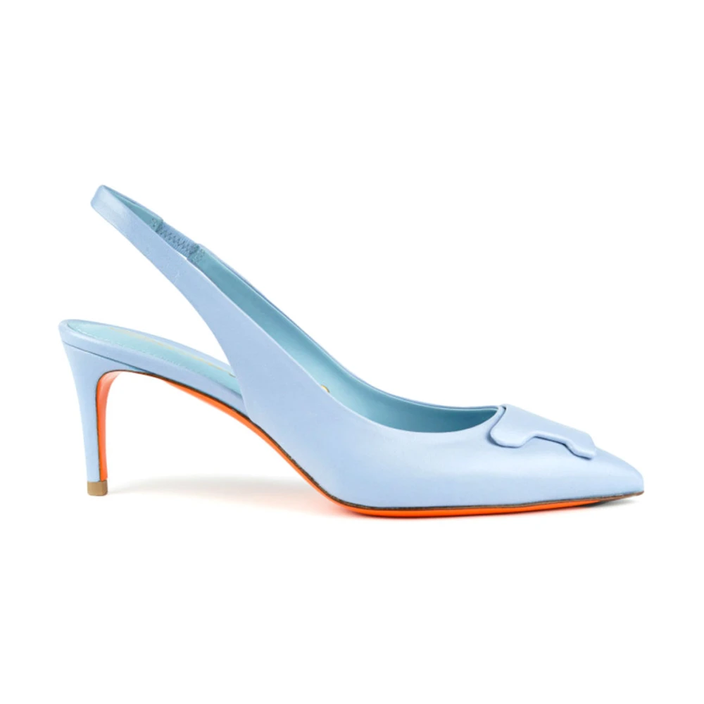 Santoni Women's Blue Elegant Slingback Pumps