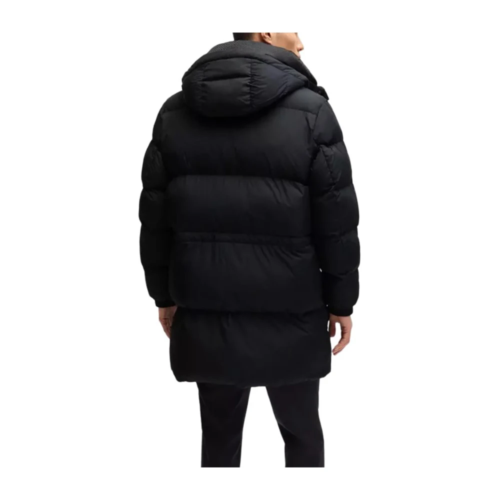 Boss Gewatteerde jassen met logomouw Black Heren