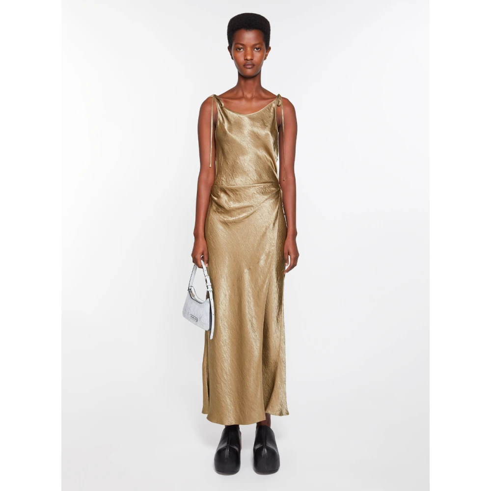 Acne Studios Groene Satijnen Wrap Jurk Green Dames