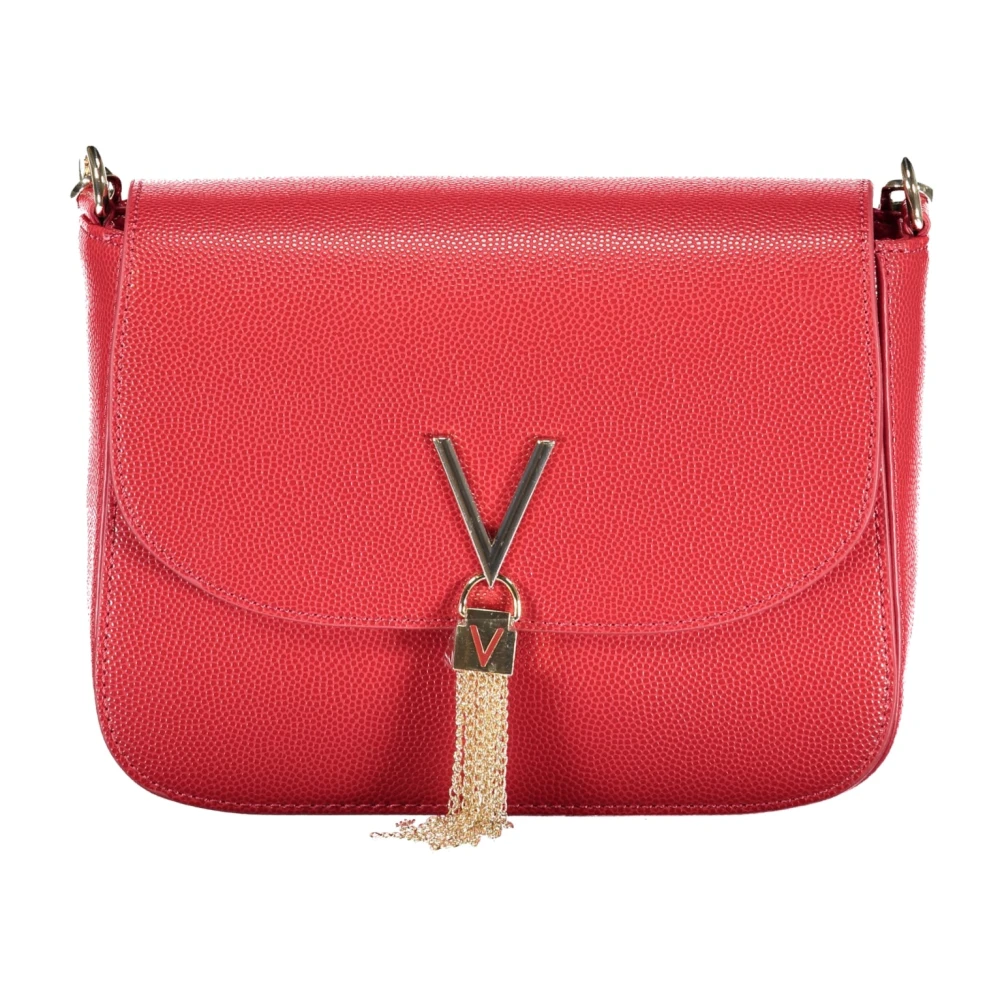 Valentino by Mario Valentino Rode Schoudertas met Kettingriem Red Dames