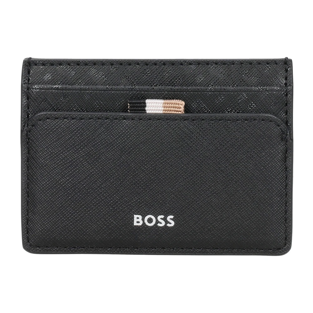 Boss Minimalistische Leren Portemonnee Rfid Protect Black Heren