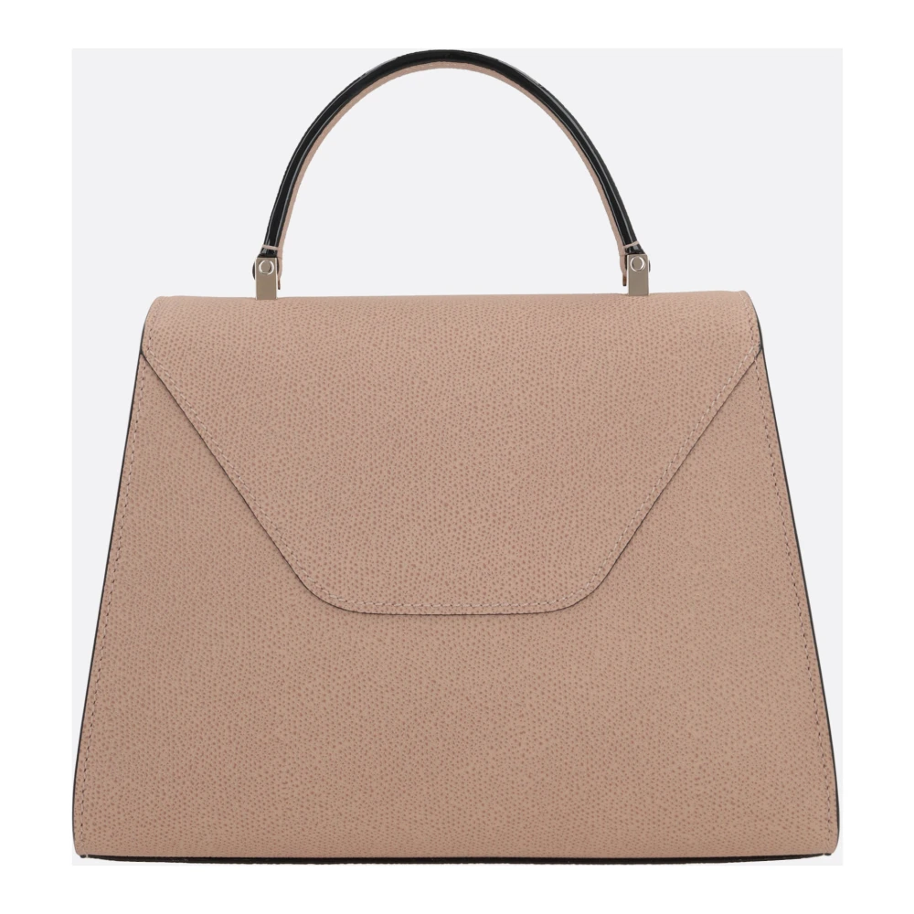 Valextra Beige Gehamerd Leren Handtas met Licht Gouden Hardware Beige Dames