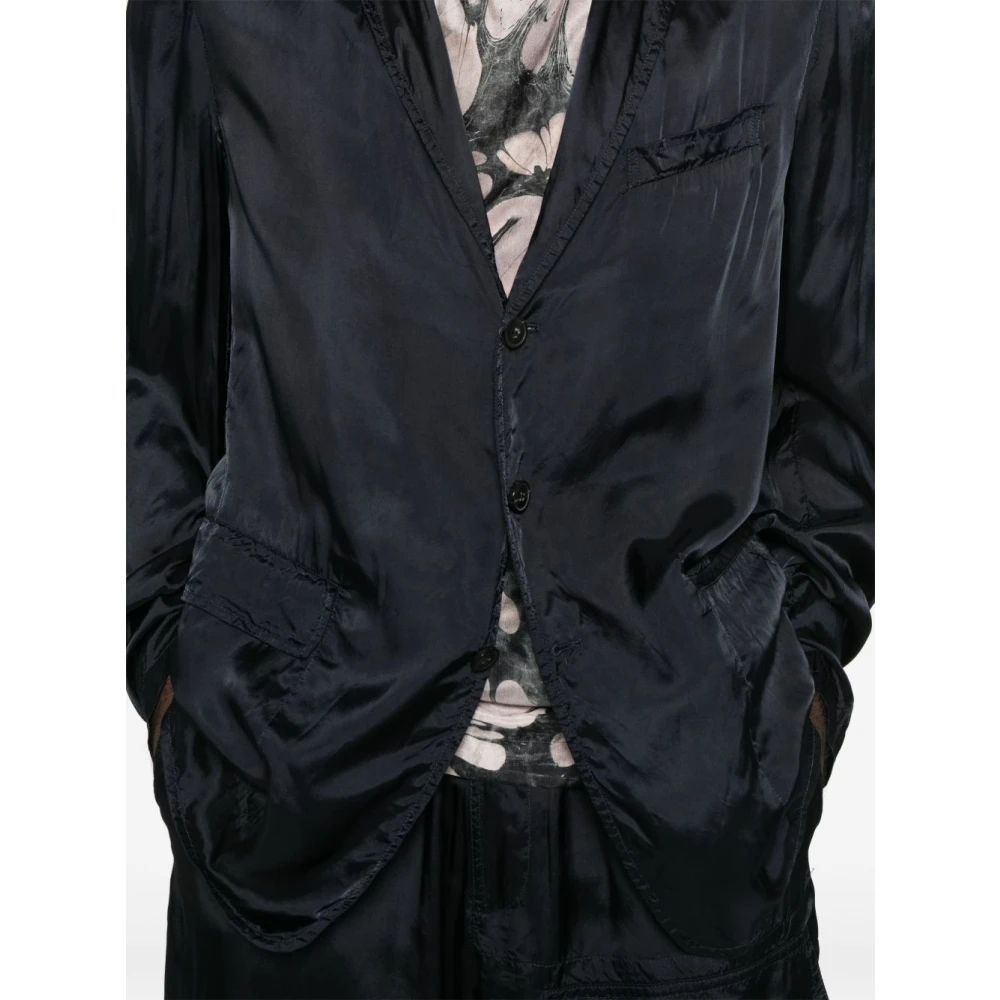 Dries Van Noten Navy Blauwe Jas Klassieke Stijl Blue Heren