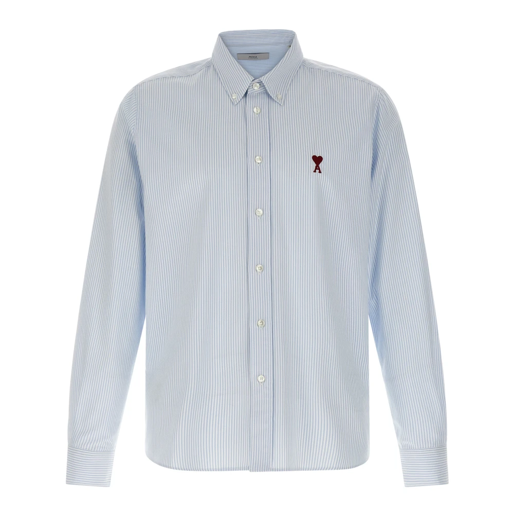 Ami Paris Men's Blue De Coeur Button-Down Shirt