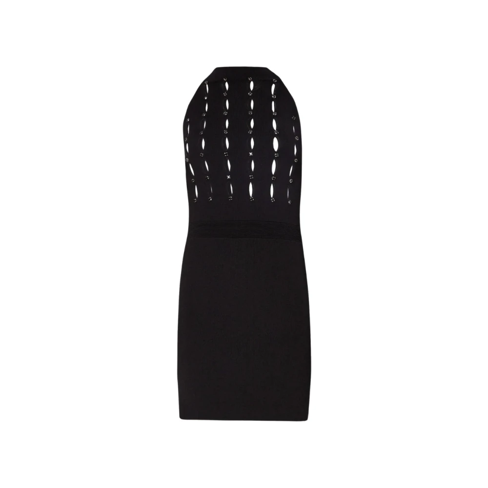 Liu Jo Zwart Mesh Kralen Jurk Black Dames