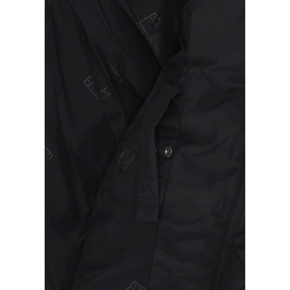 Tommy Hilfiger Zwarte Pufferjas met hoge kraag Black Dames