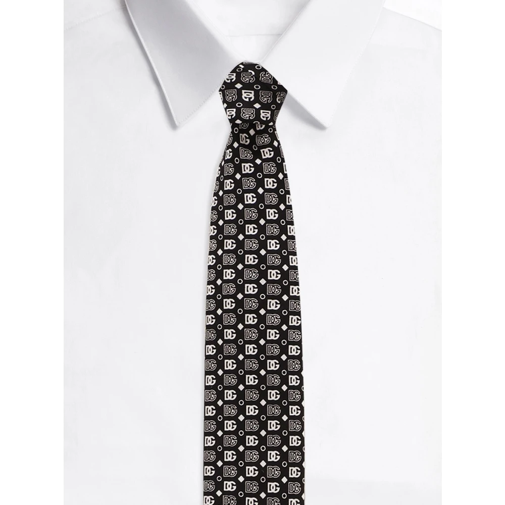 Dolce & Gabbana Zwarte Zijden Stropdassen Black Heren