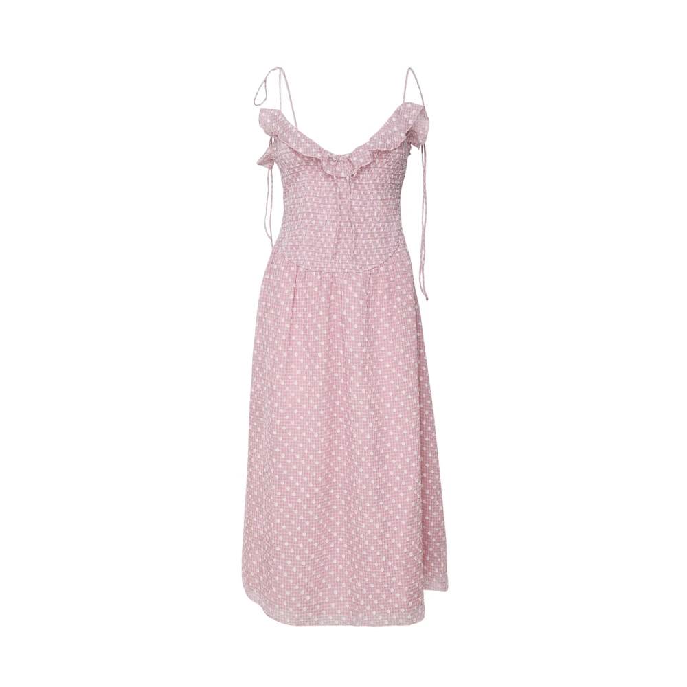 For Love & Lemons Roze Retro Ruffled Neckline Jurk Pink Dames