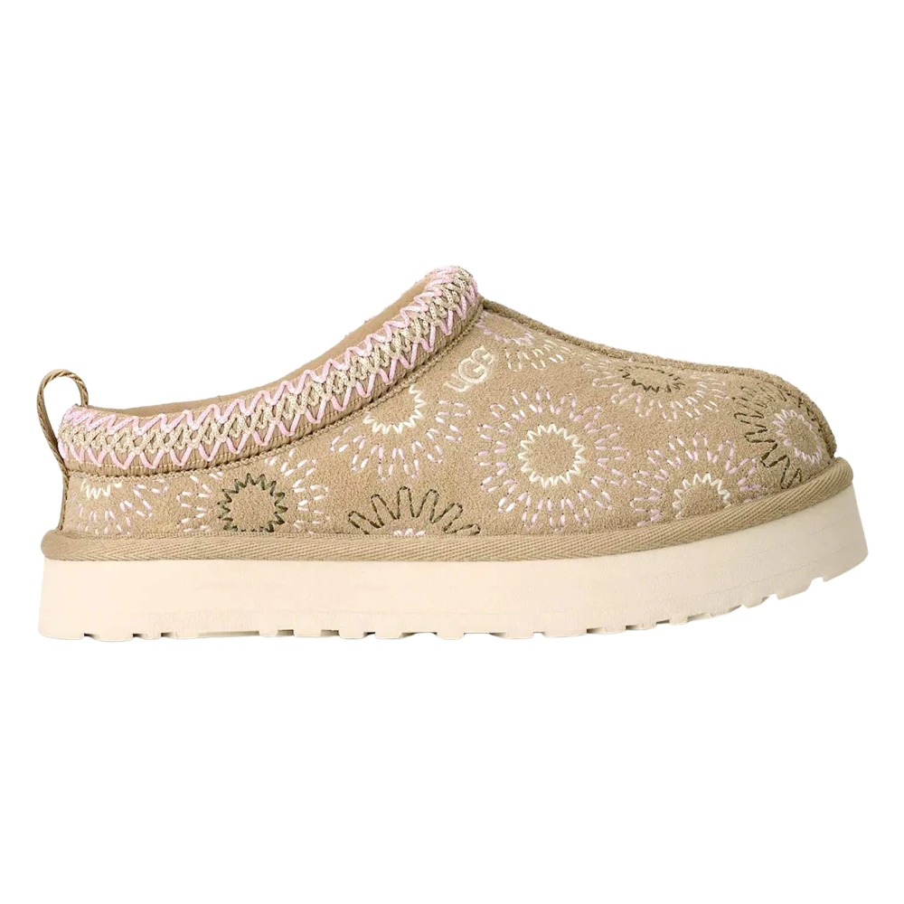 Ugg Girls Beige Tazz Sun Stitch Slipper - Kids Indoor Shoes - 37 Eu - Kids