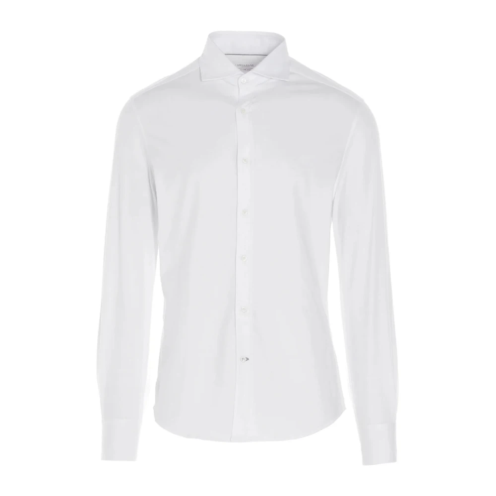 BRUNELLO CUCINELLI Overhemd met lange mouwen en knopen White Heren
