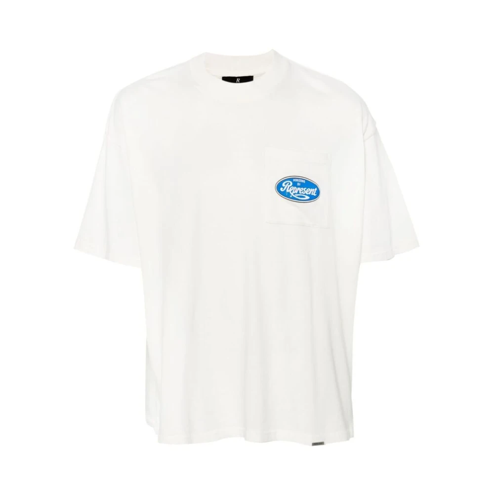 Represent Versleten Logo Print T-shirt White Heren