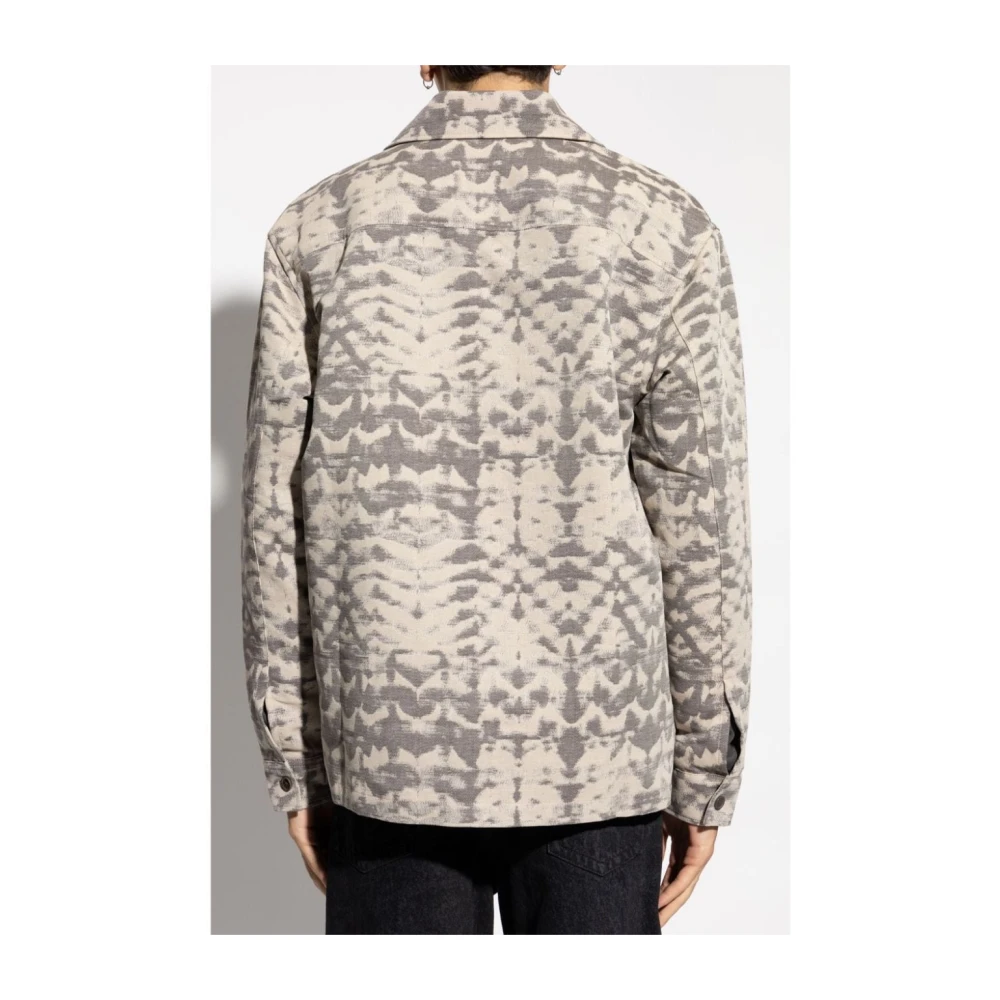 Samsøe Abstract Print Overhemd Jas Beige Heren